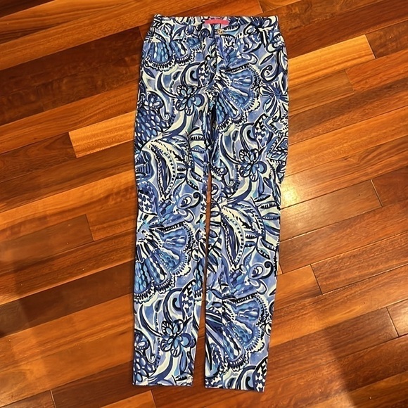 🌸 Lilly Pulitzer Kelly High Rise Skinny Ankle Pants Size 2 - Picture 1 of 8